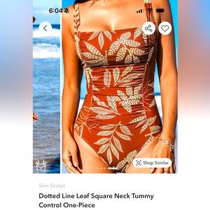 CUPSHE square neck tummy control one piece swimsuit. NWT